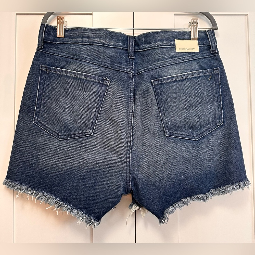 Current/Elliott Dark Blue Denim Shorts with High Waist Women’s Sz 30 NWOT - Picture 2 of 4